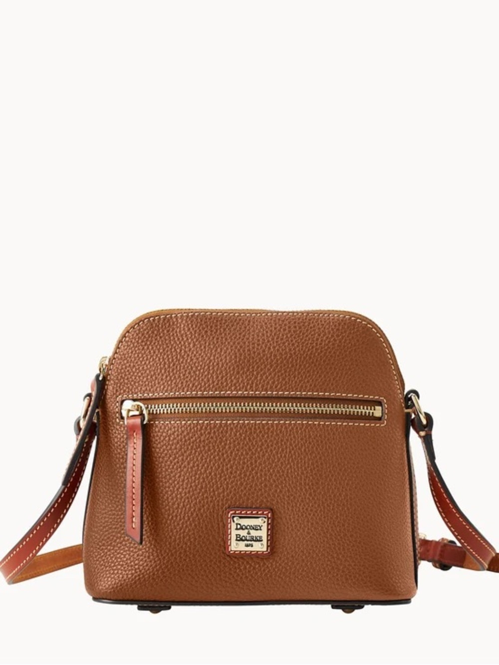 Dooney & Bourke Pebble Leather DomedCrossbody in Caramel